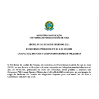 Edital de concurso público para professor efetivo - Direito Público