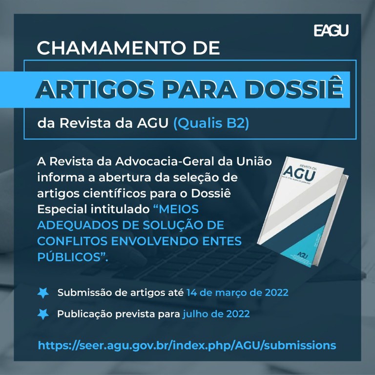 Revista da AGU abre chamada de artigos para dossiê especial