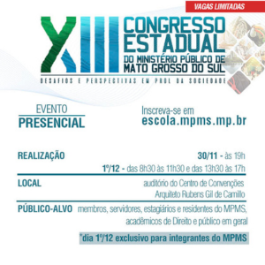 XIII Congresso Estadual do Ministério Público do Estado de Mato Grosso do Sul